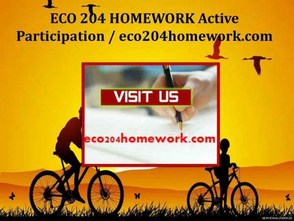 ECO 204 HOMEWORK Active Participation / eco204homework.com
