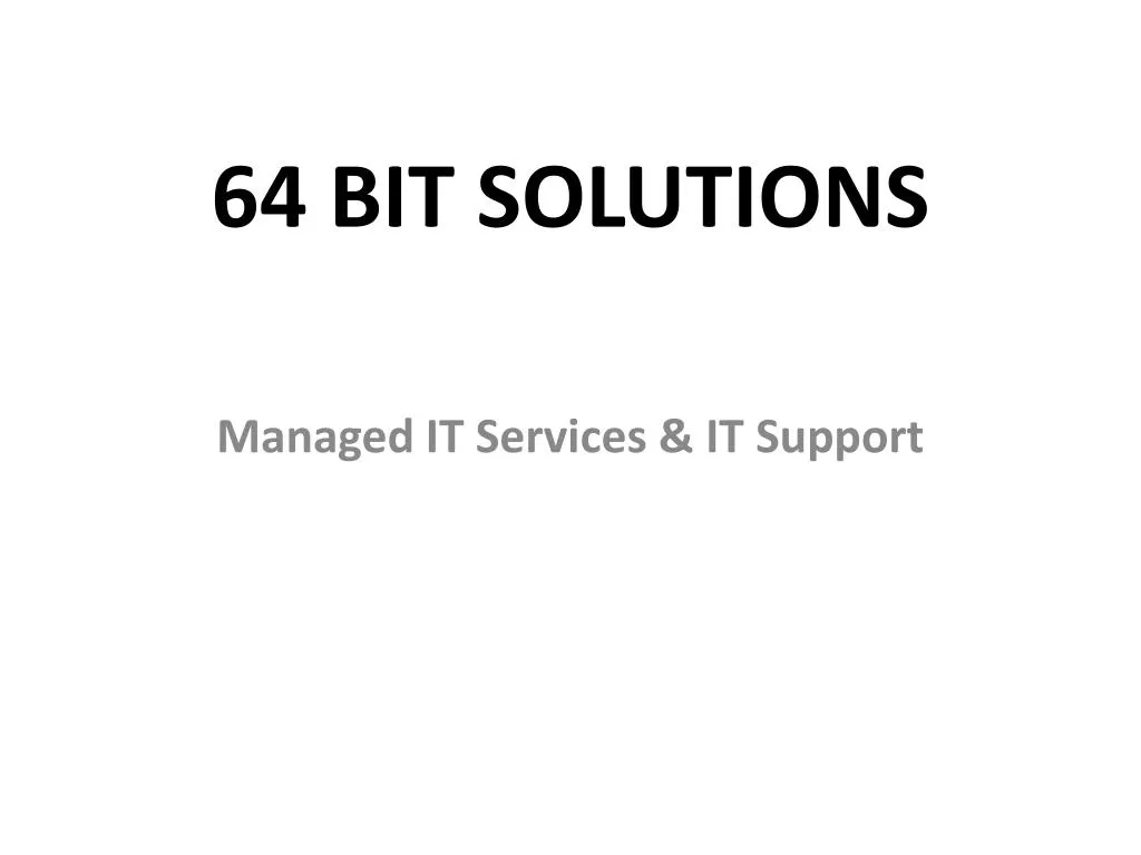 64 bit solutions