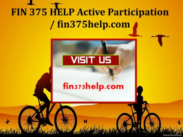 FIN 375 HELP Active Participation / fin375help.com