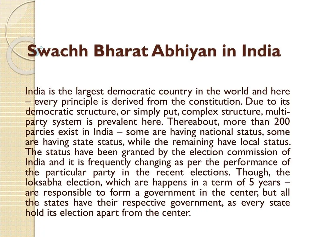 swachh bharat abhiyan in india