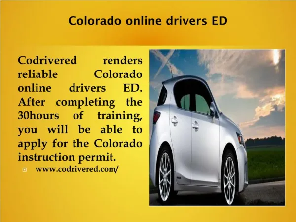 Colorado online drivers ED