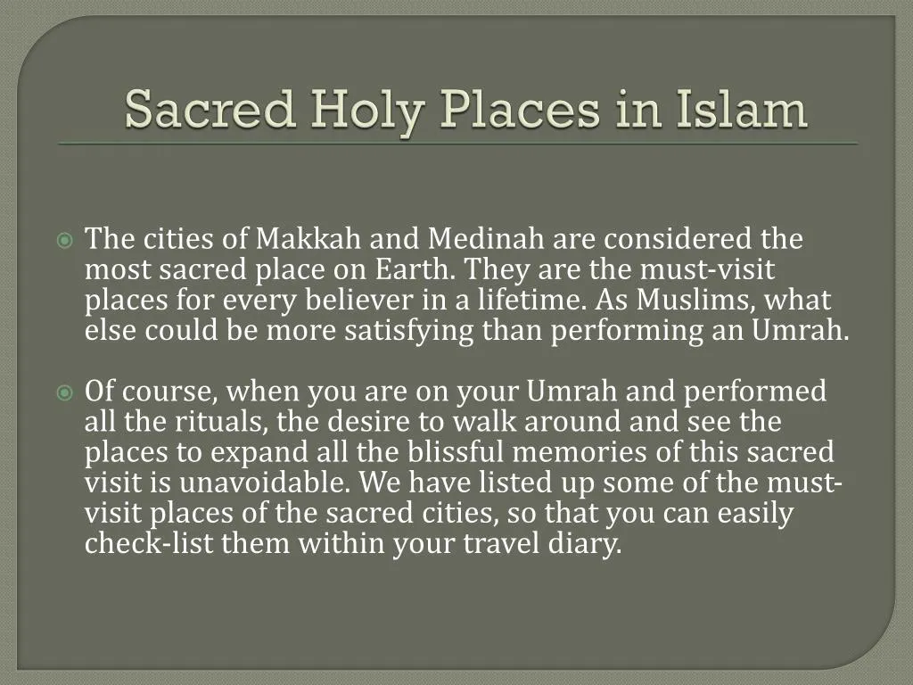 sacred holy places in islam