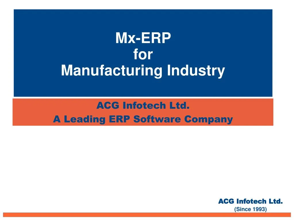 acg infotech ltd a leading erp software company
