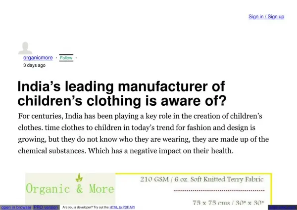 kids clothes manufacturers in india