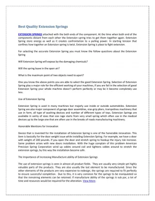 Best Quality Extension Springs - slide 1