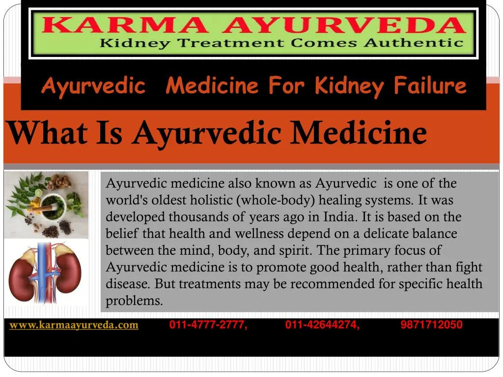 ayurvedic medicine for kidney failure