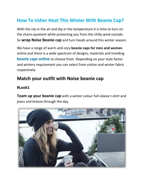 Noise Beanie Caps & Winter Caps Online at Gonoise