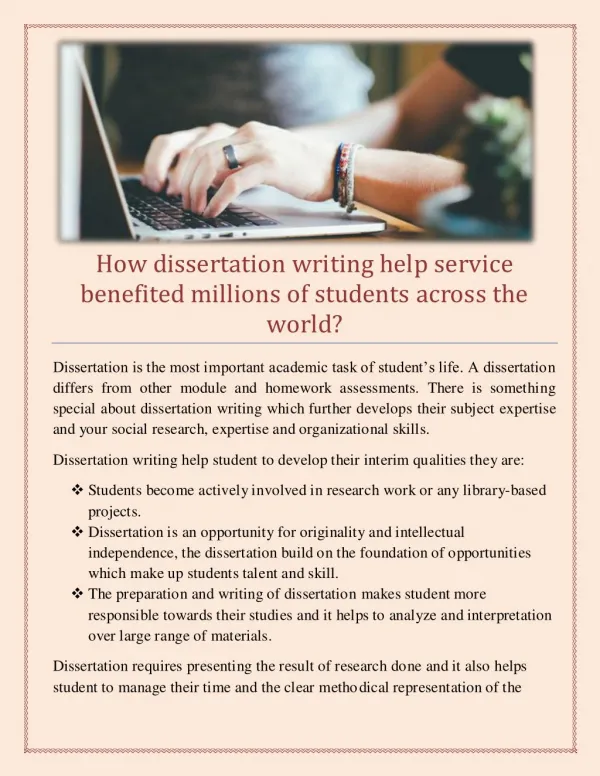 How dissertation writing help service benefited millions of students across the world?