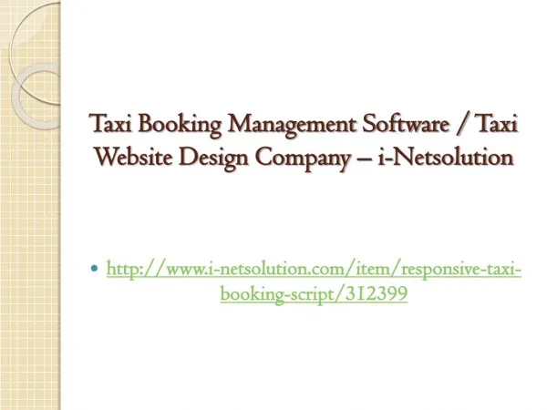 Taxi Booking Management Software / Taxi Website Design Company – i-Netsolution