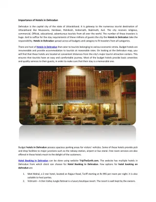 hotel booking in Dehradun