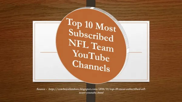 Top 10 Most Subscribed NFL Team YouTube Channels