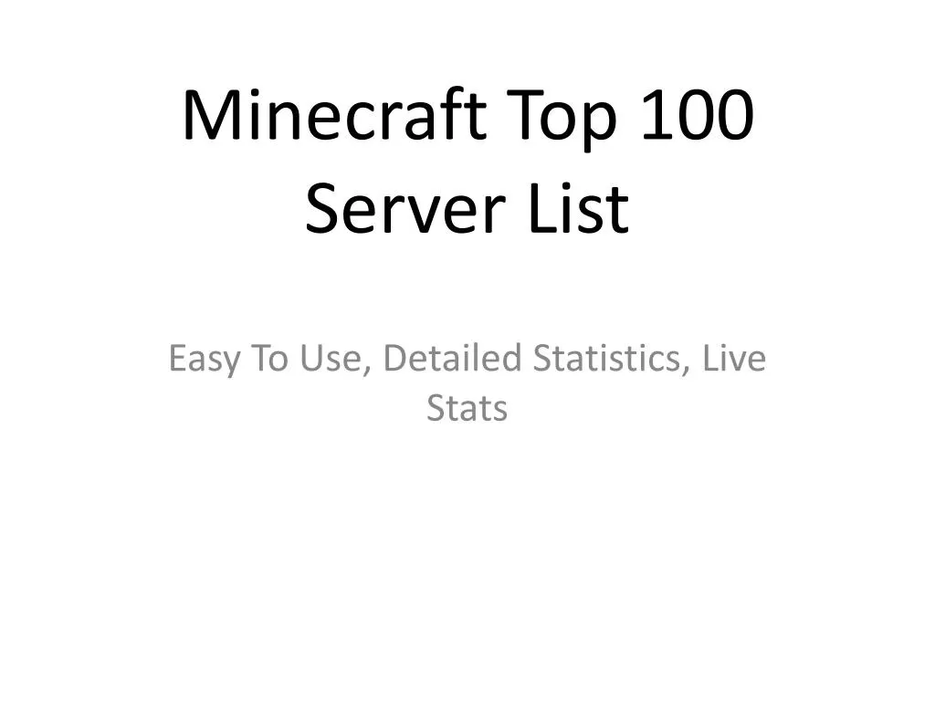 minecraft top 100 server list