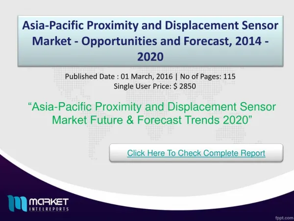 Asia-Pacific Proximity and Displacement Sensor Market Opportunities & Growth 2020