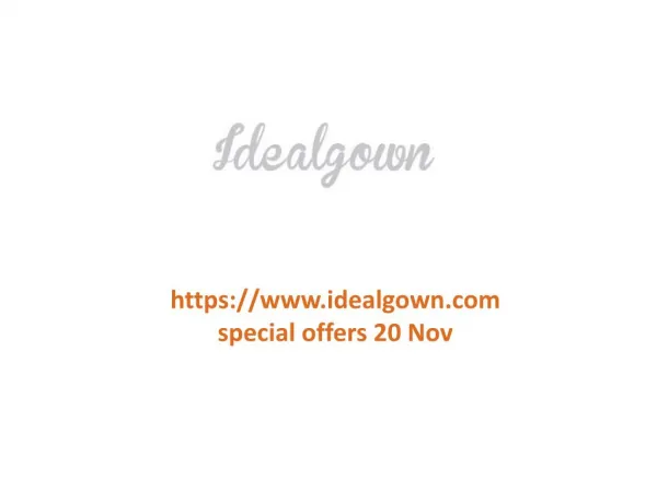 www.idealgown.com special offers 20 Nov