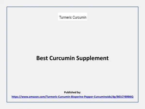 Best Curcumin Supplement