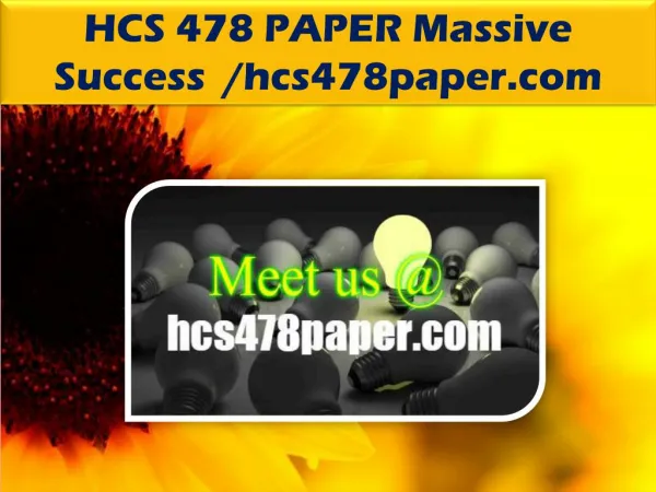 HCS 478 PAPER Massive Success /hcs478paper.com