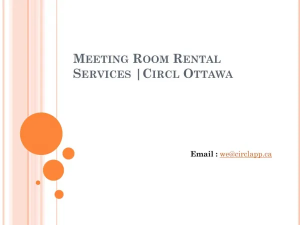 Meeting Room Rental Services |Circl Ottawa