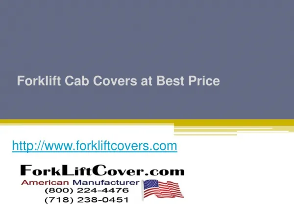 Forklift Cab Covers at Best Price - www.forkliftcovers.com