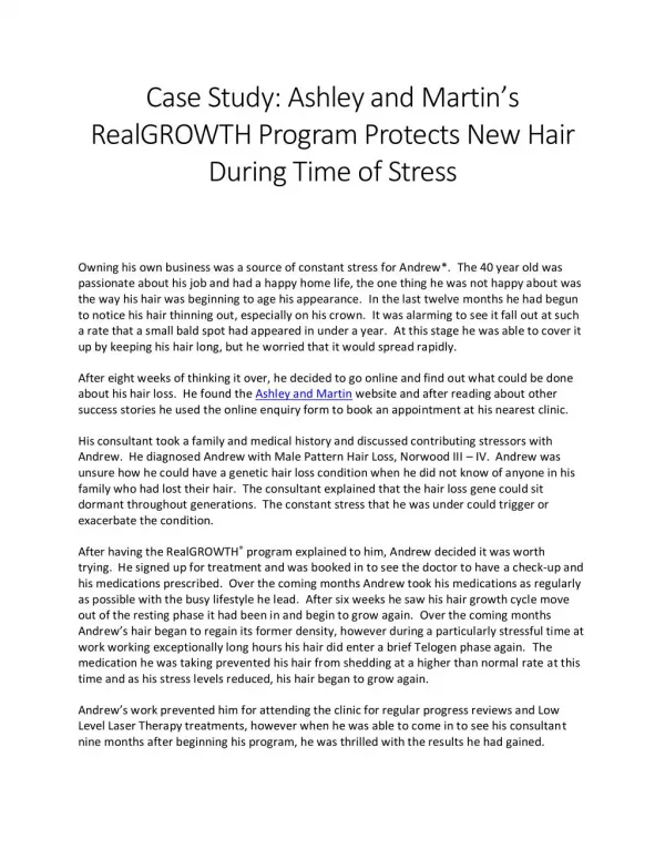 Case Study: Ashley and Martin’s RealGROWTH Program Protects New Hair During Time of Stress