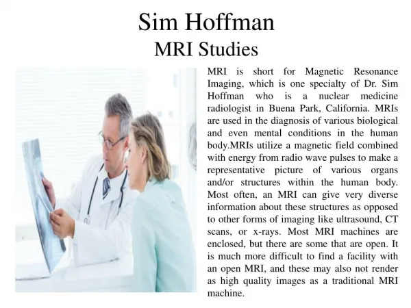 Sim Hoffman - MRI Studies