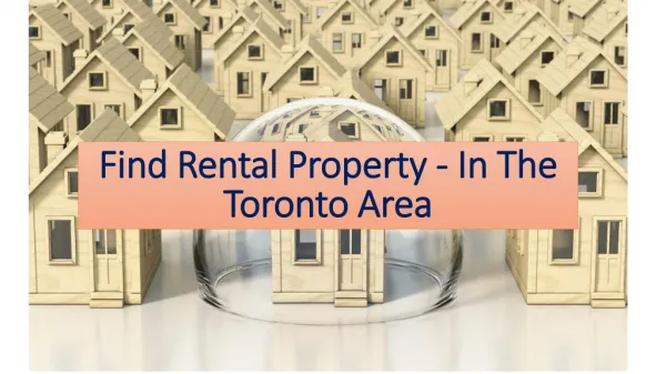Find Rental Property - In The Toronto Area