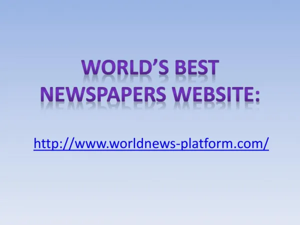 Best Newspapers Website in the World