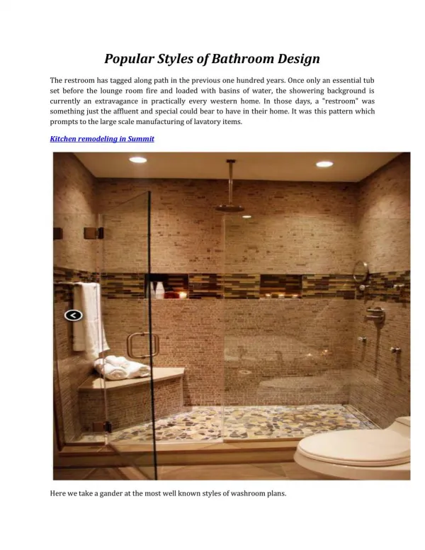 Popular Styles of Bathroom Design