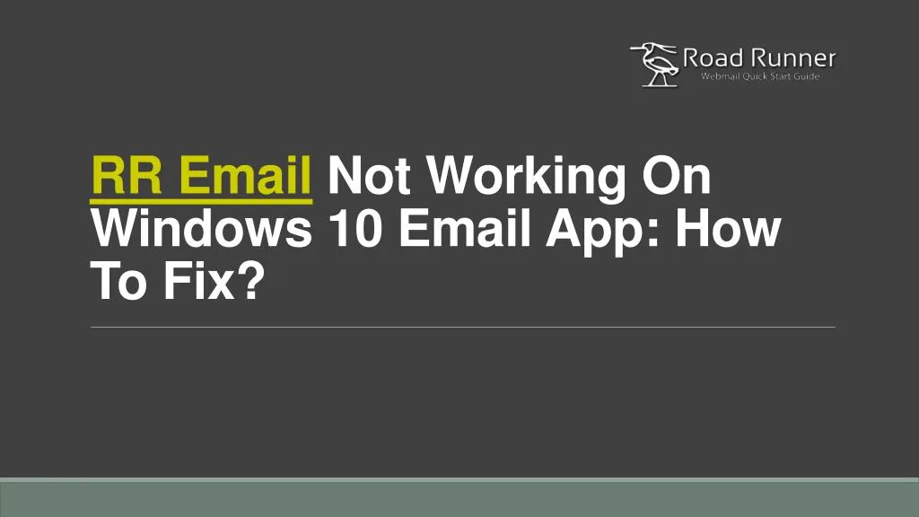 rr email not working on windows 10 email app how to fix