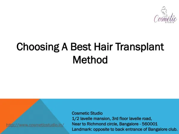 Best hair transplant surgeon in bangalore