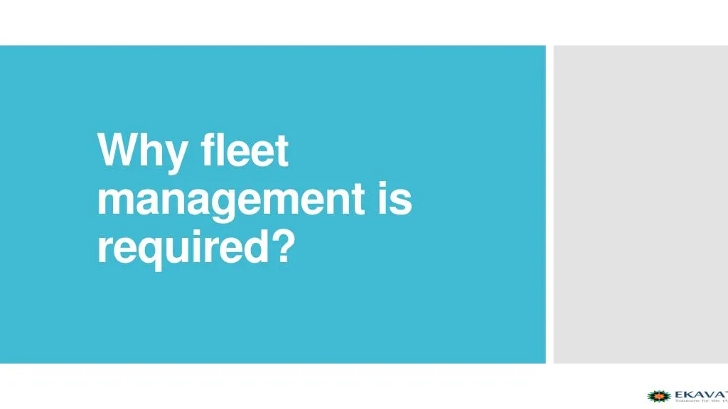 why fleet management is required
