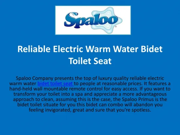 Reliable Electric Warm Water Bidet Toilet Seat
