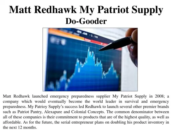 Matt Redhawk My Patriot Supply- Do-Gooder
