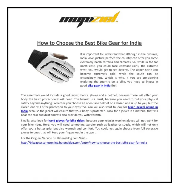 How to Choose the Best Bike Gear for India