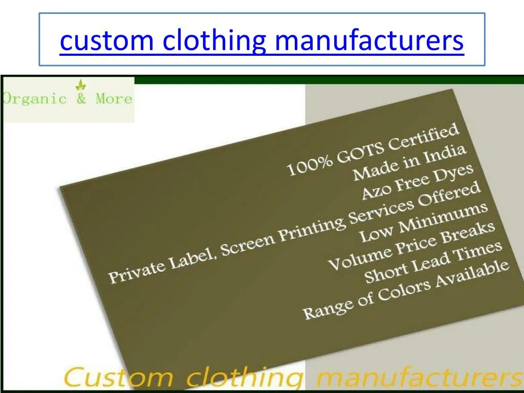custom clothing manufacturers