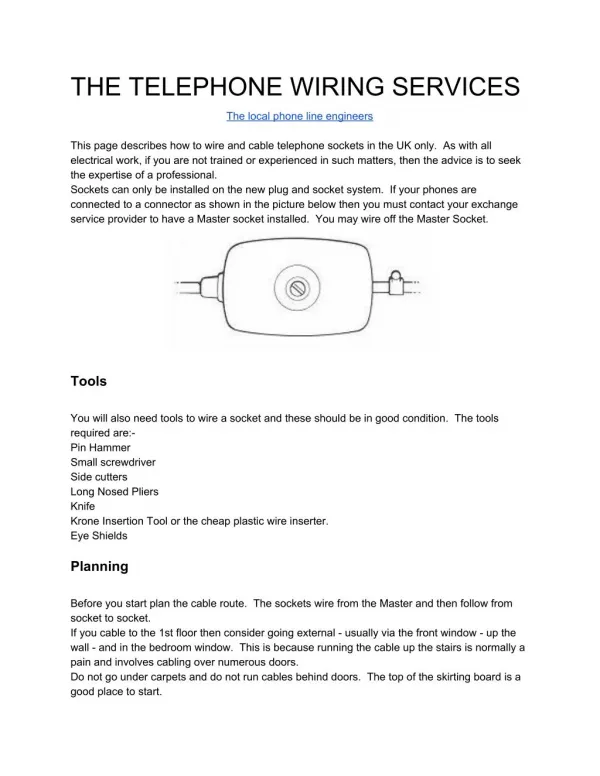 Telephone Wiring Services