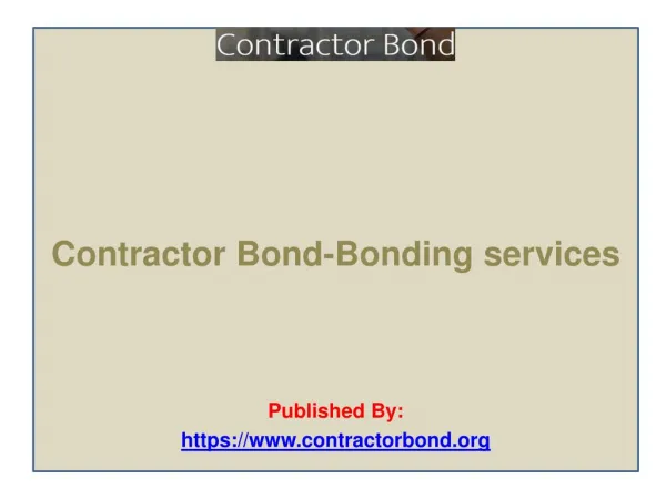 Bonding services