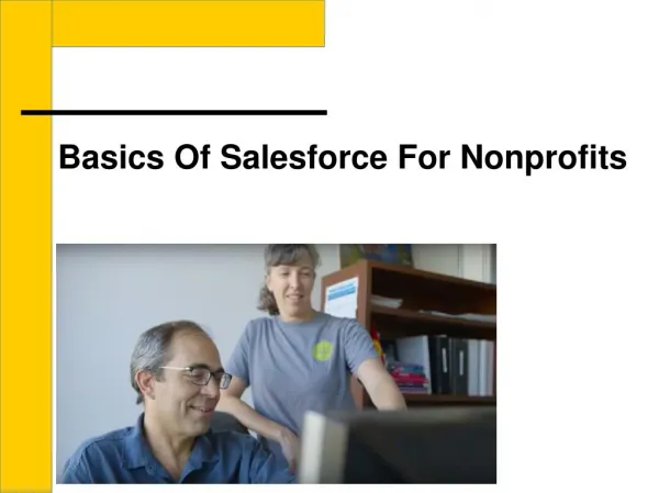Basics of salesforce for nonprofits organizations