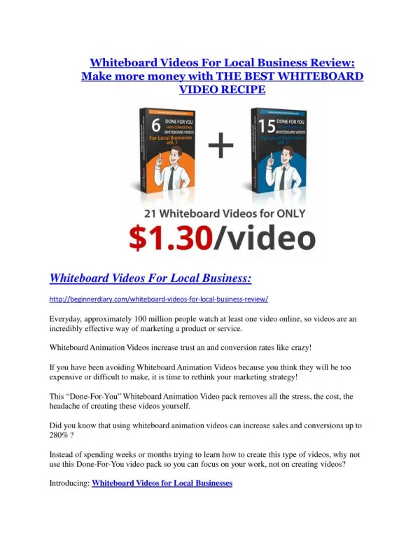 Whiteboard Videos For Local Business Review - Whiteboard Videos For Local Business 100 bonus items