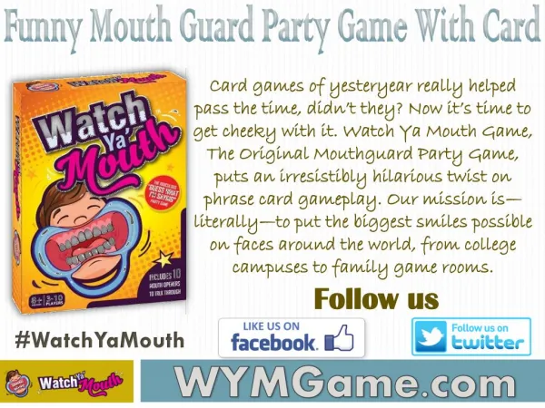 Watch Ya Mouth - Funny Mouth Guard Party Game with Card