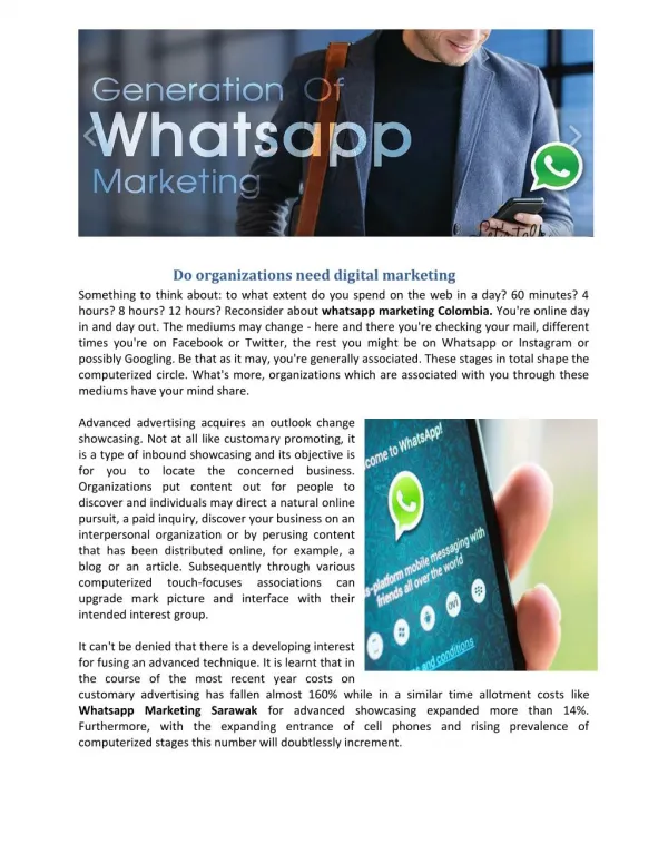whatsapp marketing Colombia