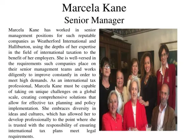 Marcela Kane - Senior Manager