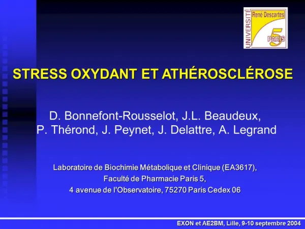 STRESS OXYDANT ET ATH ROSCL ROSE