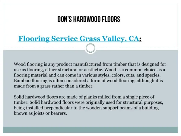 Flooring Service Grass Valley, CA