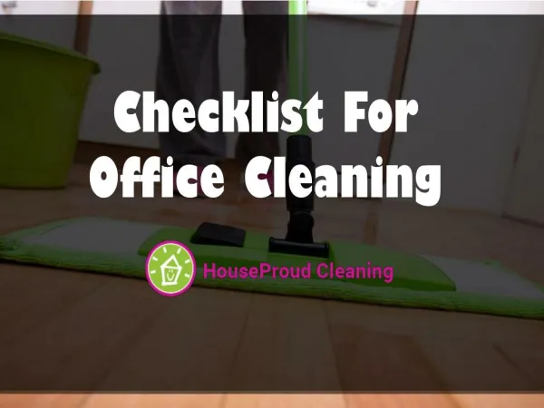 Checklist for Office Cleaning