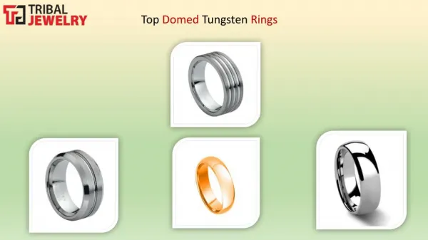 Top Domed Tungsten Rings - Tribal Jewelry