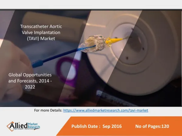 Transcatheter Aortic Valve Implantation/Replacement (TAVI/TAVR) Market Is Expected to Reach $5,962 Million, Globally, by