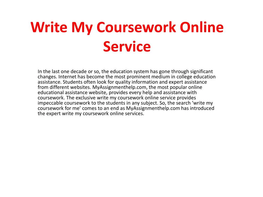 write my coursework online service