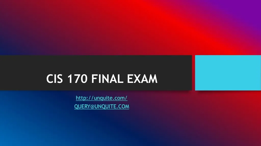 cis 170 final exam