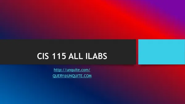 CIS 115 ALL ILABS