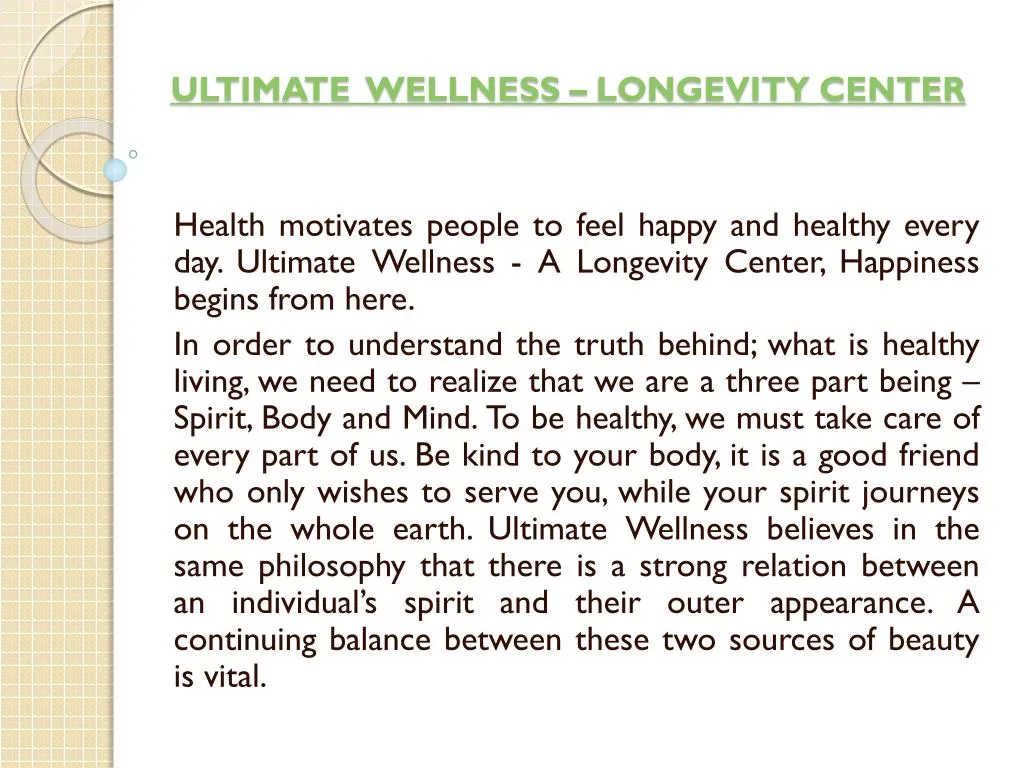 ultimate wellness longevity center